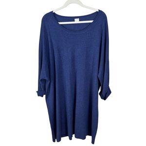 Poetry Tunic Dress Silk Cashmere Blend Cuff Sleeve Women’s Sz 16 Royal Blue VP37